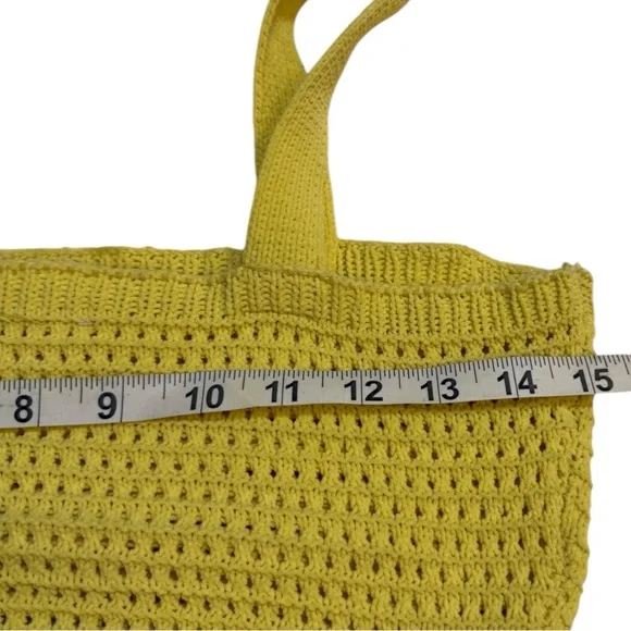 Yellow Knit Crop Top with Pink Flower Accents - Picture 5 of 6